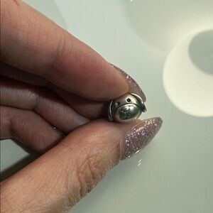 Pandora Silver Puppy Face Charm with Sparkle Nails
